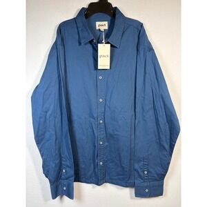 Pact Button Down Shirt Mens XL Blue New Organic Cotton Long Sleeve Top